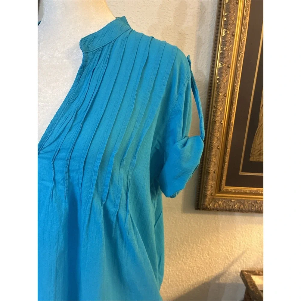 Lauren Ralph Lauren Turquoise Cotton Swim Coverup Tunic Small 100% Cotton